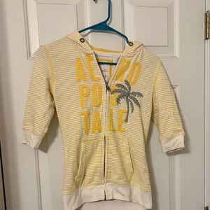 Aeropostale Kids Yellow and White Striped Hoodie